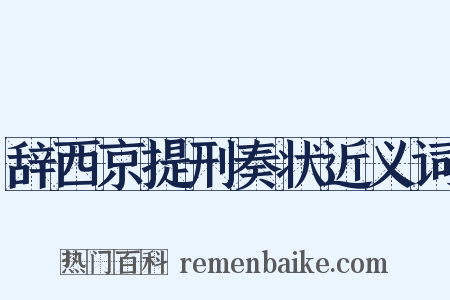 辞西京提刑奏状近义词是什么意思的图片